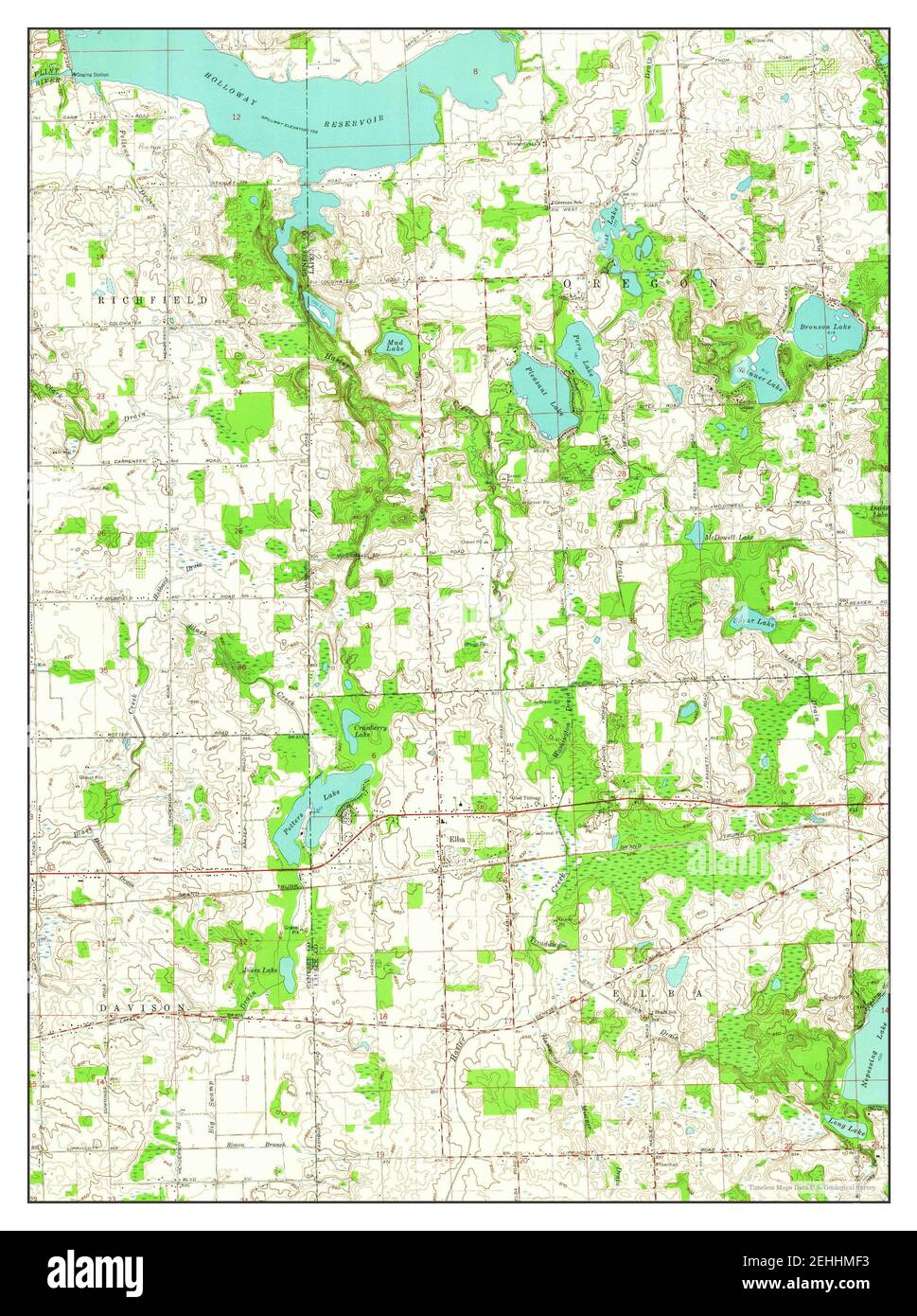 Elba, Michigan, map 1963, 124000, United States of America by Timeless
