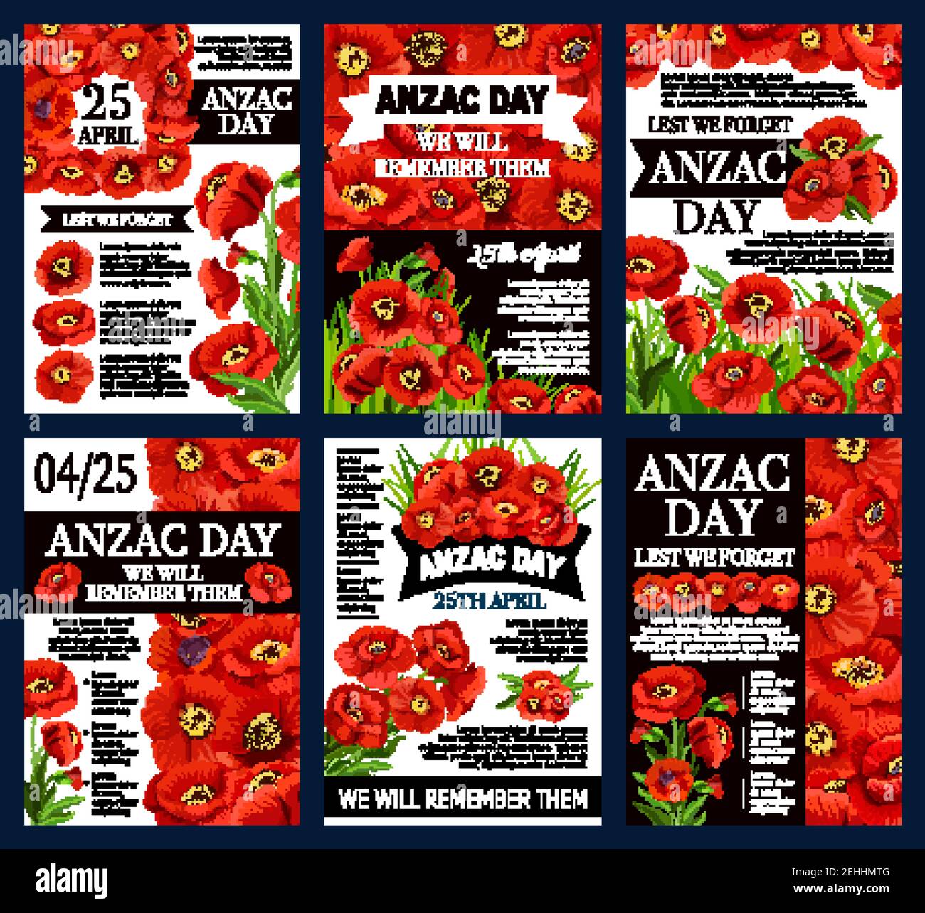 Anzac Day Australian holiday posters for Lest We war