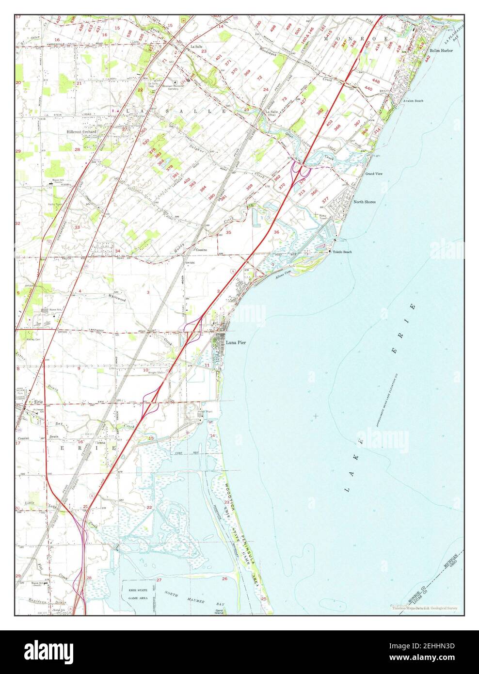 Erie, Michigan, map 1967, 1:24000, United States of America by Timeless Maps, data U.S. Geological Survey Stock Photo