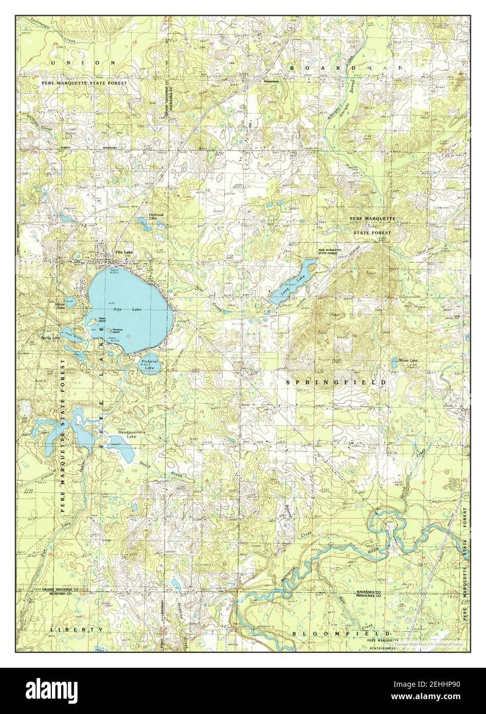 Fife Lake, Michigan, map 1985, 124000, United States of America by