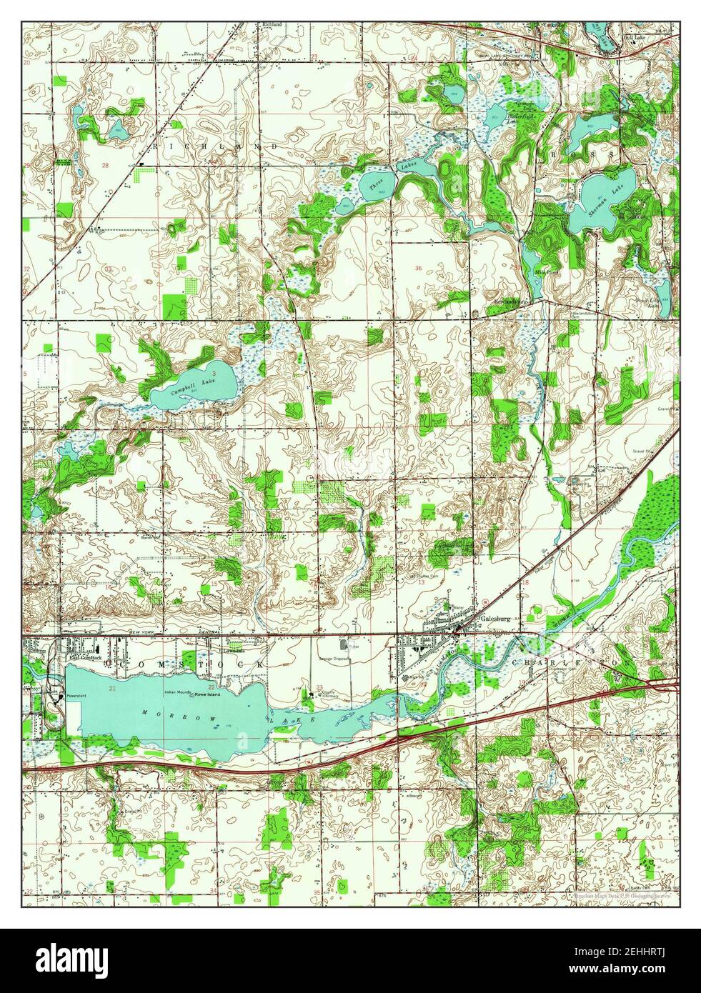 Galesburg, Michigan, map 1961, 124000, United States of America by