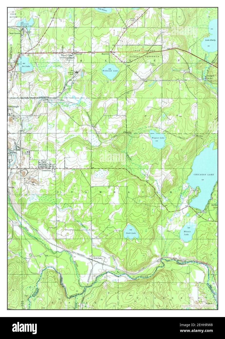 Gaastra, Michigan, map 1944, 124000, United States of America by