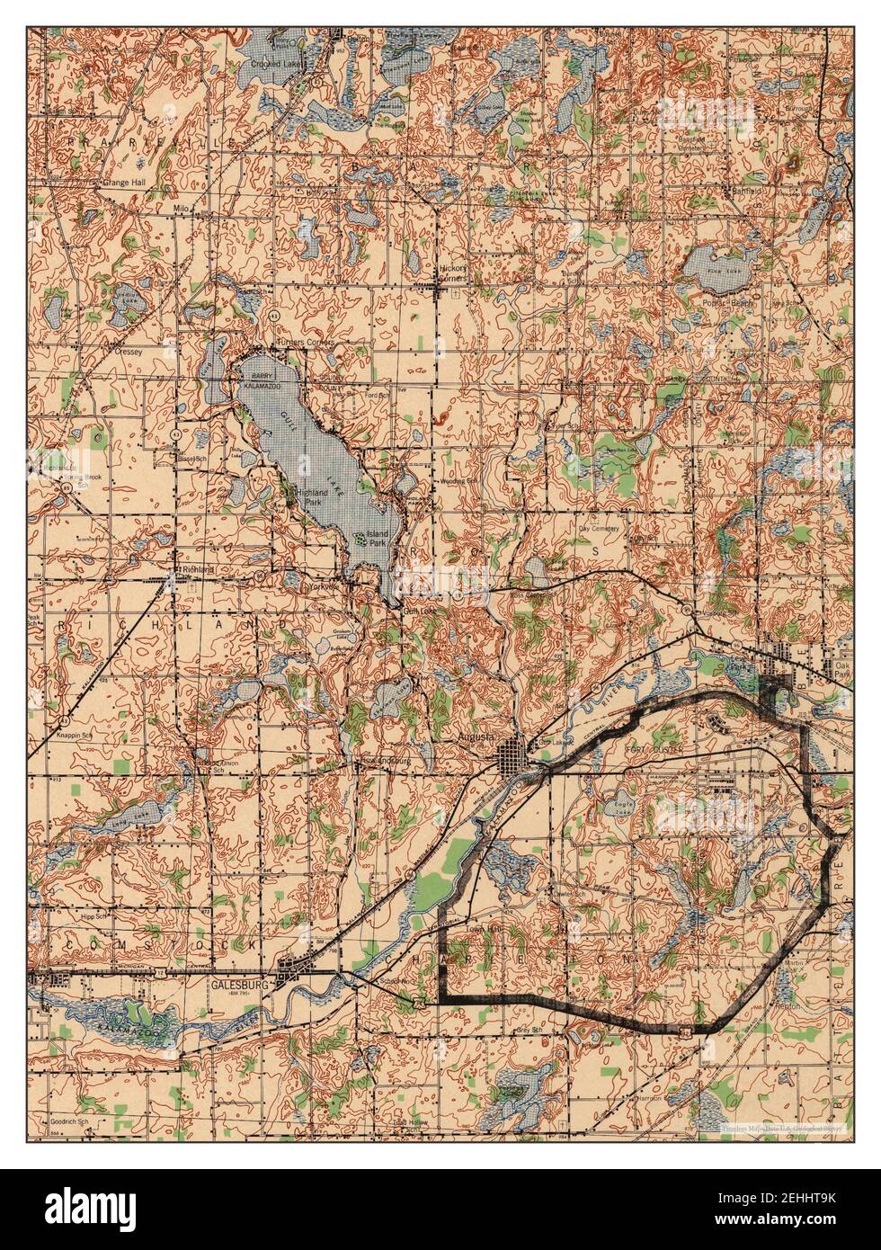 Galesburg, Michigan, map 1944, 162500, United States of America by