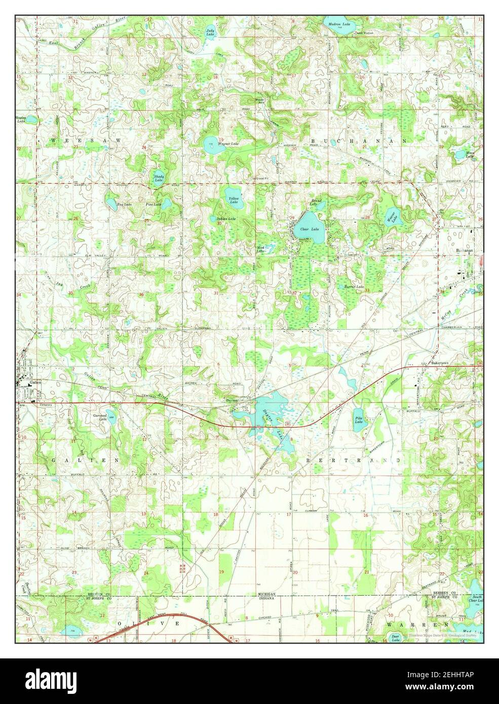 Galien, Michigan, map 1971, 124000, United States of America by