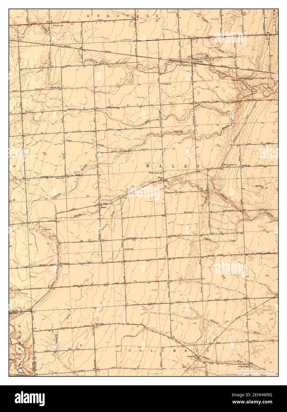 Goodells, Michigan, map 1952, 124000, United States of America by