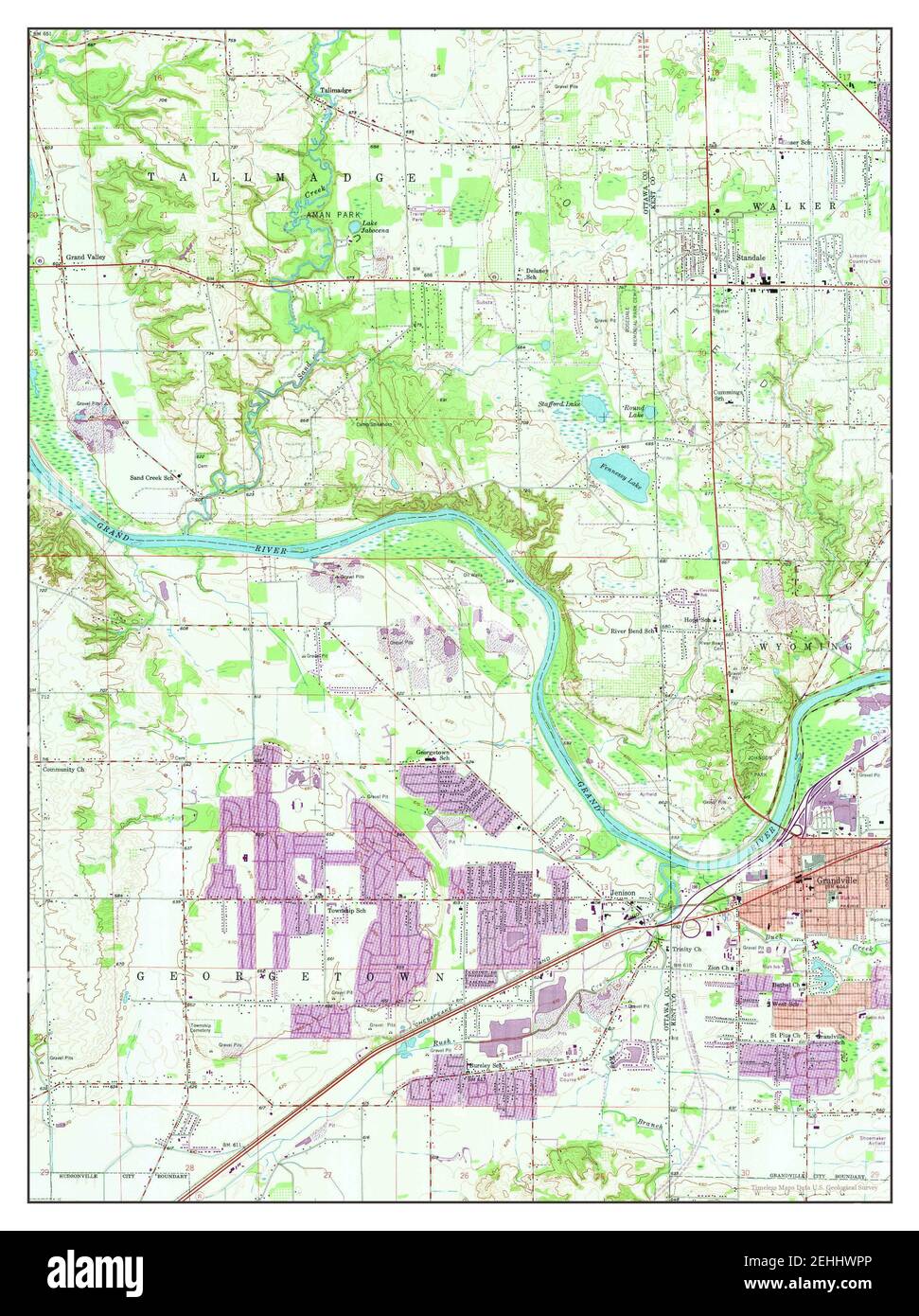 Grandville, Michigan, map 1958, 124000, United States of America by