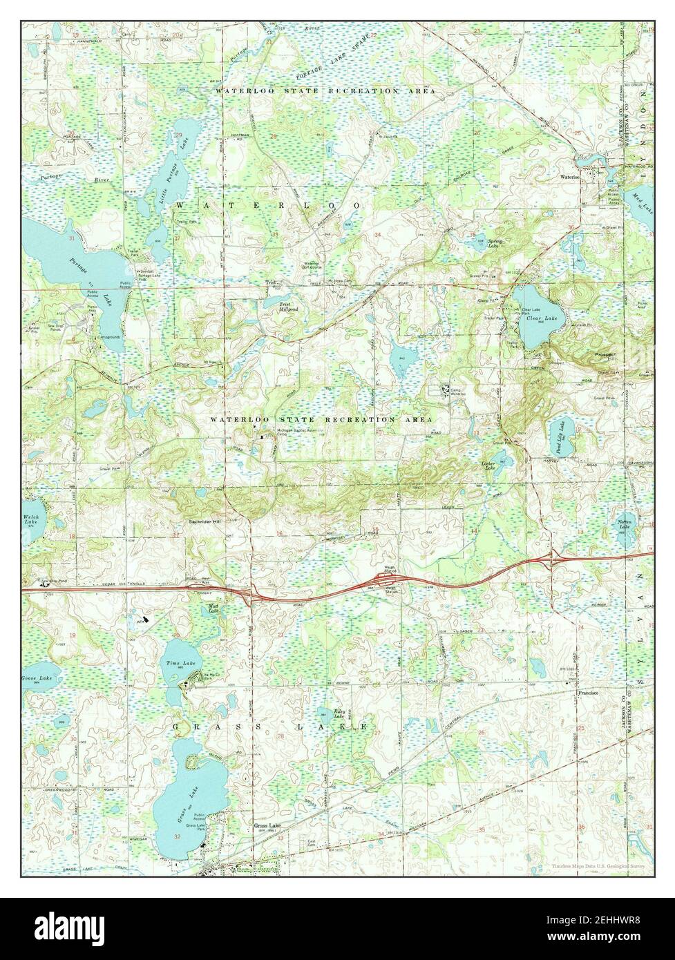Grass Lake, Michigan, map 1973, 124000, United States of America by