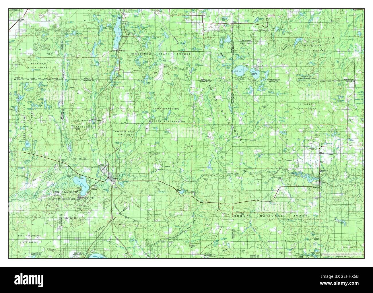 Grayling, Michigan, map 1983, 1100000, United States of America by