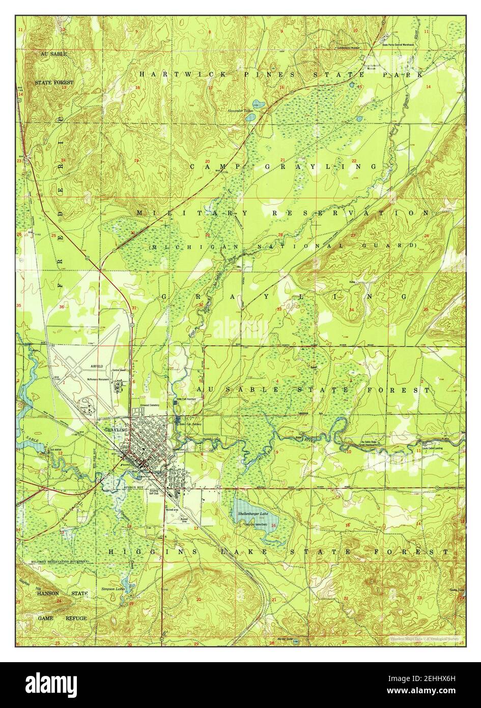 Grayling, Michigan, map 1951, 124000, United States of America by
