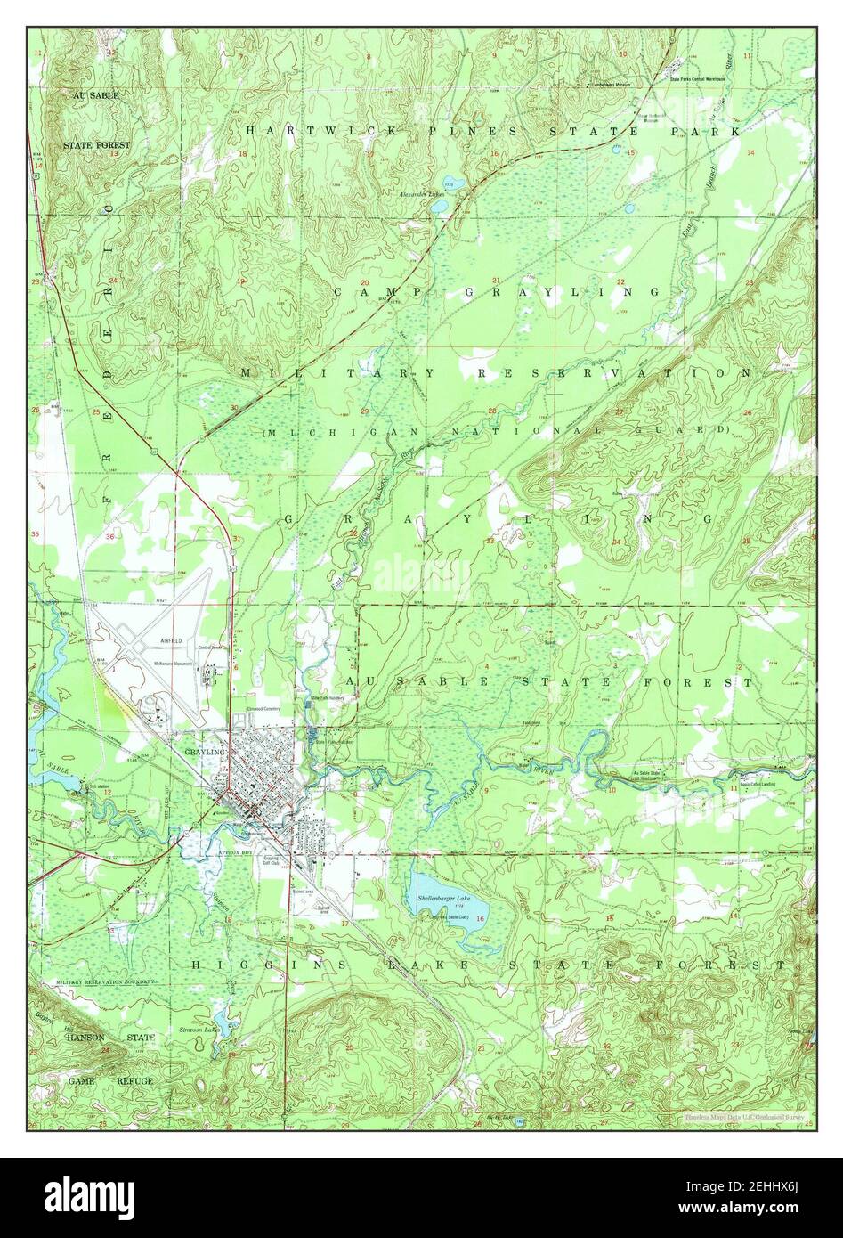 Grayling, Michigan, map 1950, 124000, United States of America by