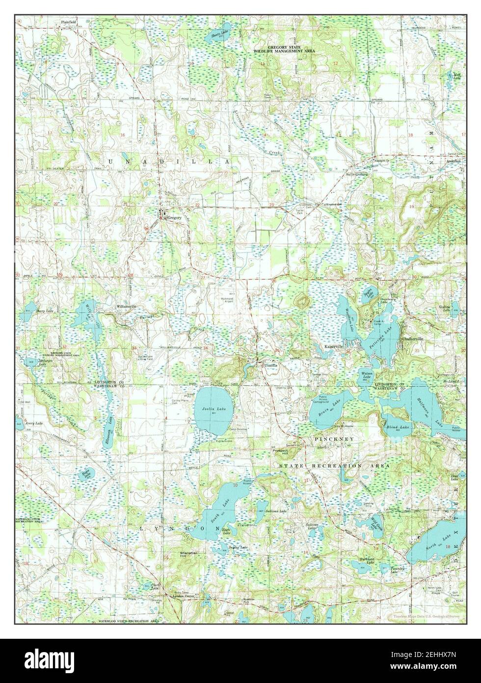 Gregory, Michigan, map 1996, 124000, United States of America by