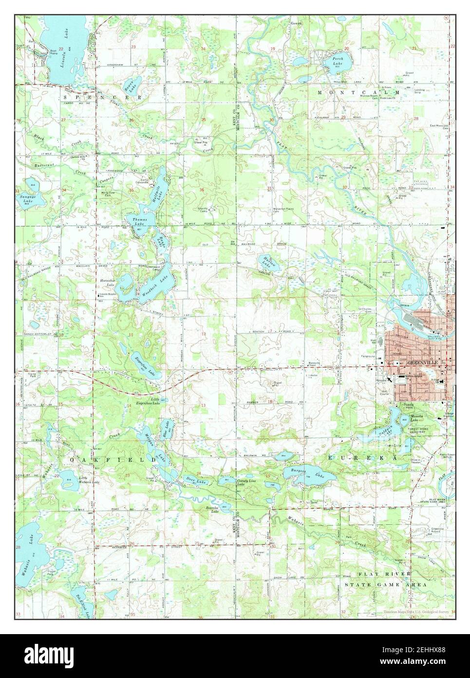 Greenville West, Michigan, map 1972, 124000, United States of America