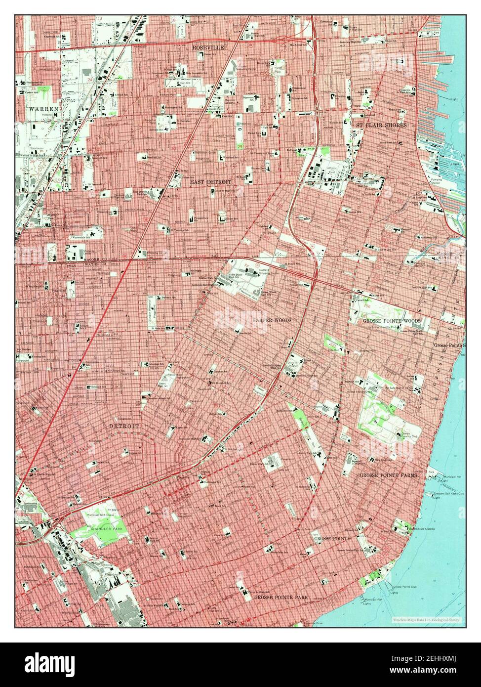 Grosse Pointe Michigan Map Grosse Pointe, Michigan, Map 1968, 1:24000, United States Of America By  Timeless Maps, Data U.s. Geological Survey Stock Photo - Alamy