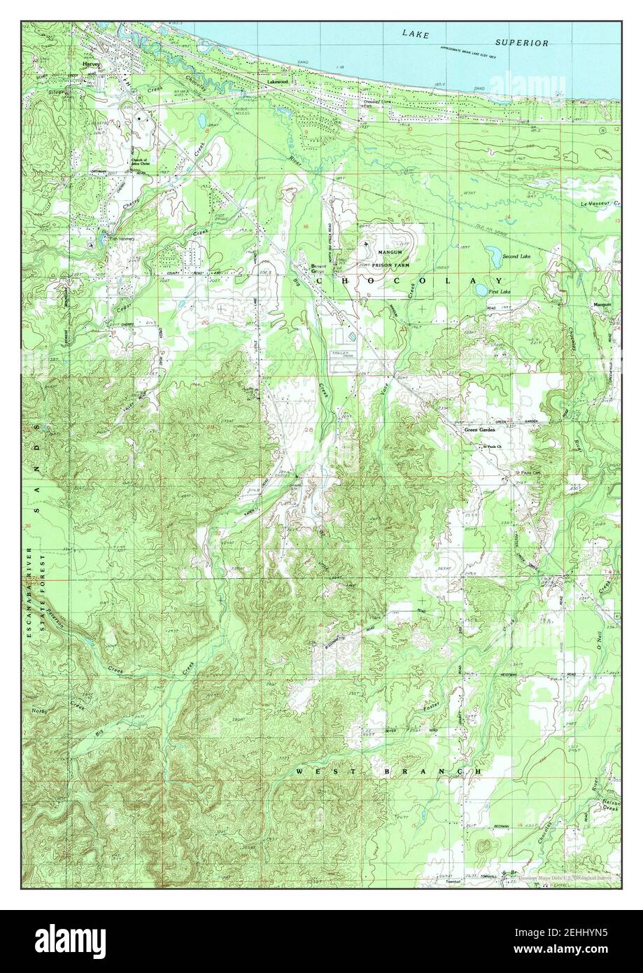 Harvey, Michigan, map 1985, 124000, United States of America by