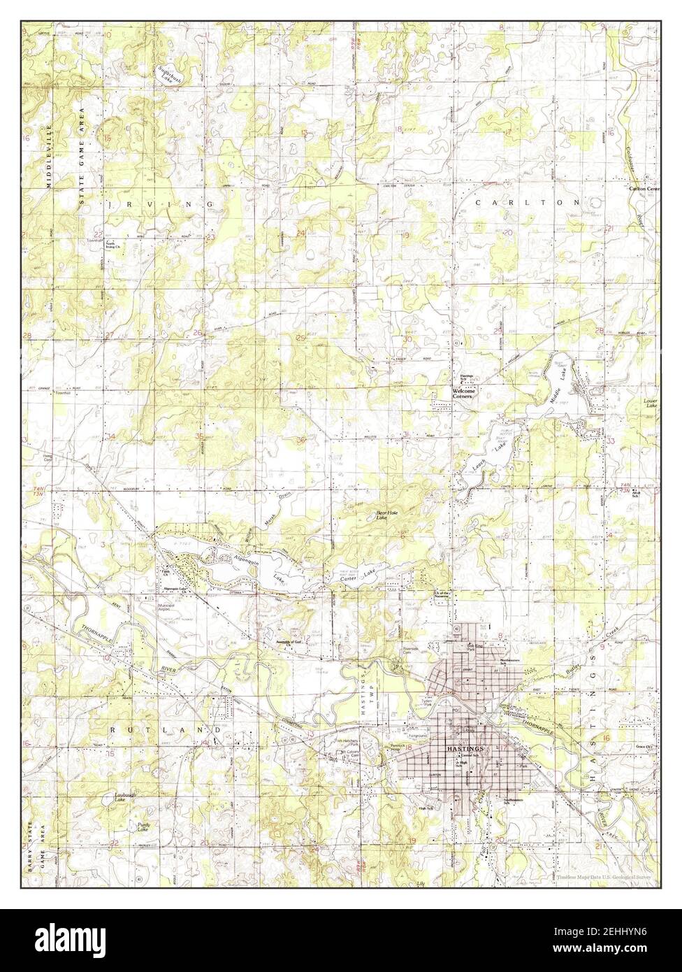 Map of hastings michigan Cut Out Stock Images & Pictures Alamy
