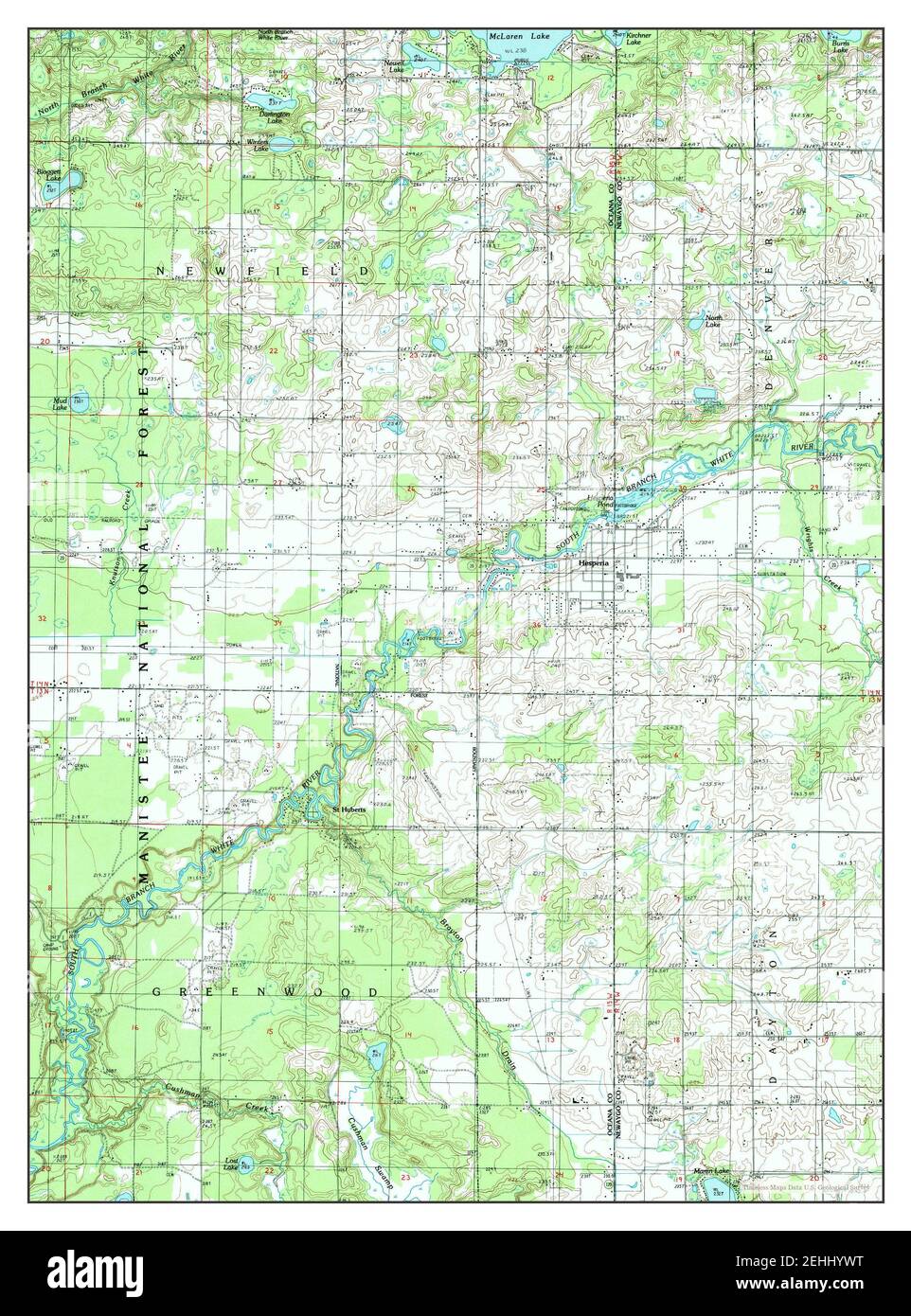 Map of hesperia michigan Cut Out Stock Images & Pictures Alamy