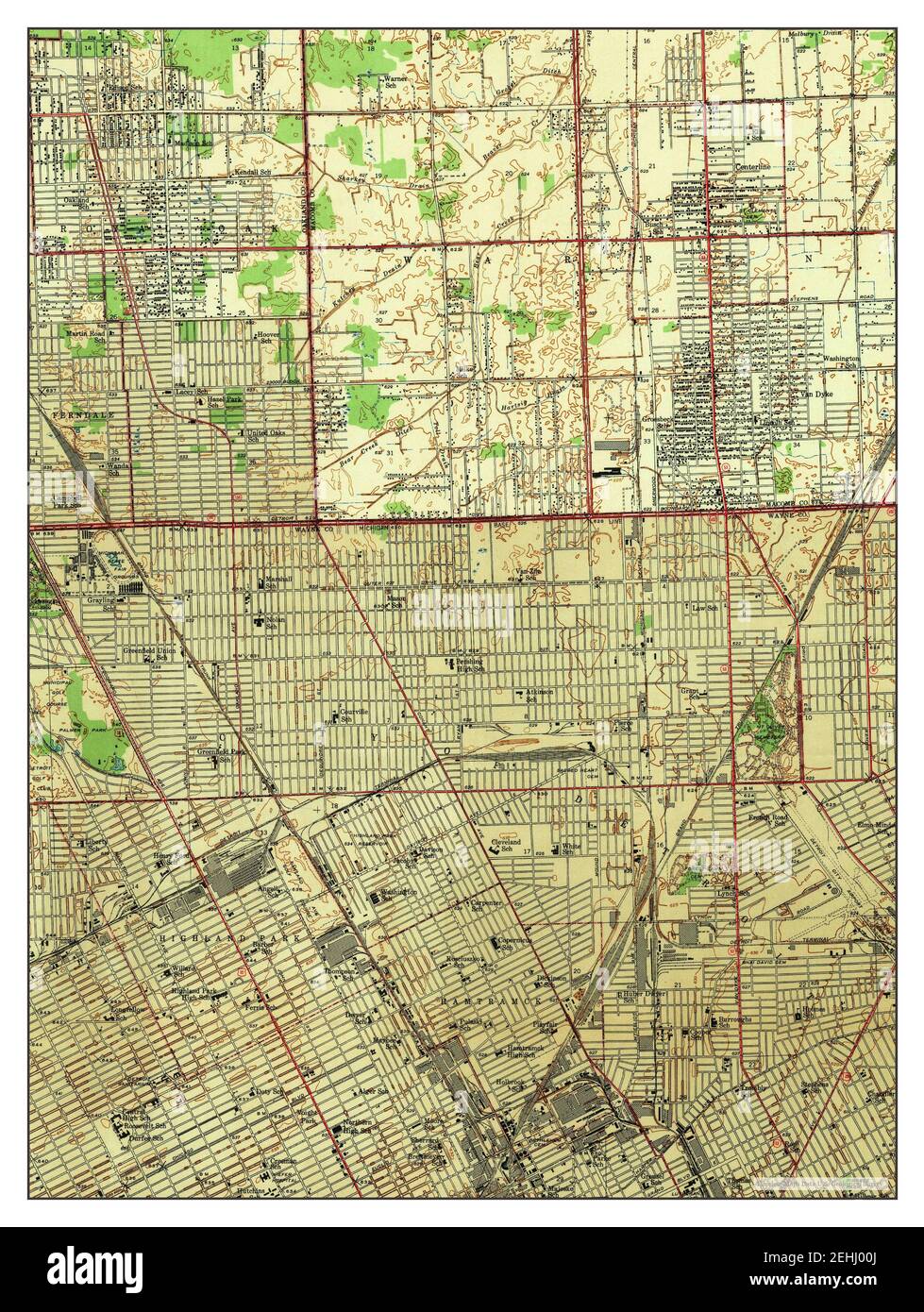Highland Park Michigan Map 1940 124000 United States Of America By Timeless Maps Data Us Geological Survey 2EHJ00J 