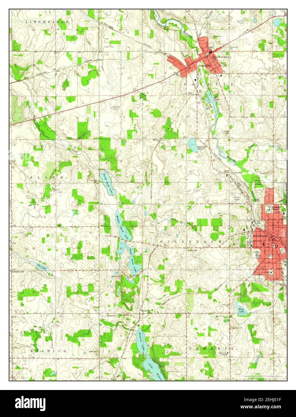 Hillsdale, Michigan, map 1959, 1:24000, United States of America by 
