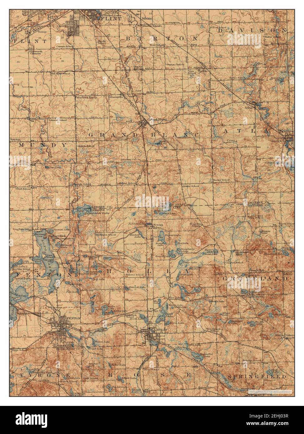 Holly, Michigan, map 1922, 1:62500, United States of America by Timeless Maps, data U.S. Geological Survey Stock Photo