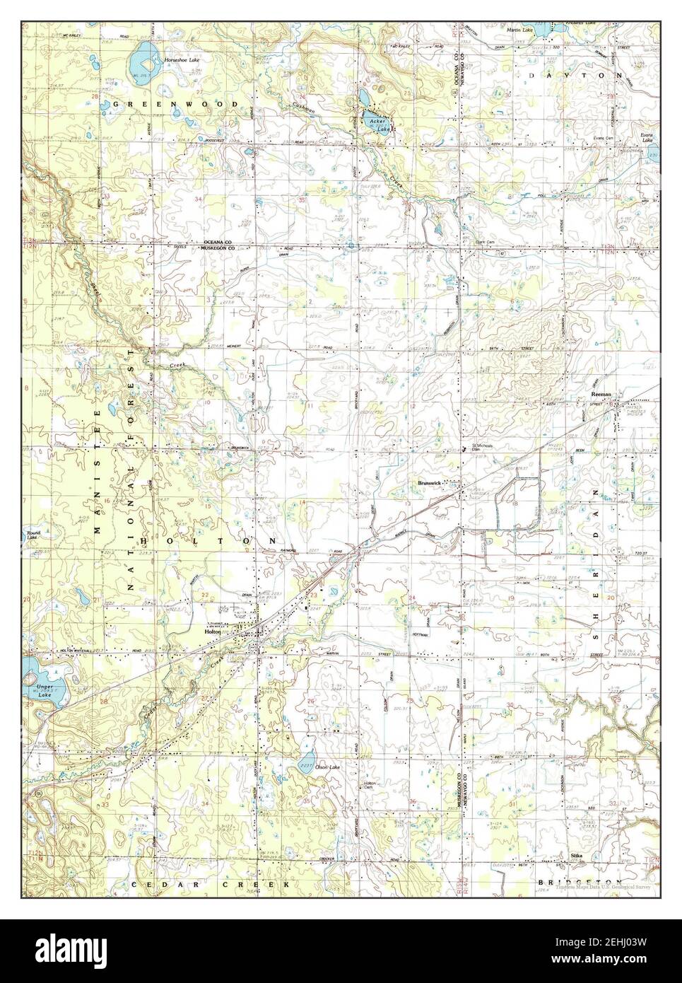 Holton, Michigan, map 1985, 124000, United States of America by Timeless Maps, data U.S