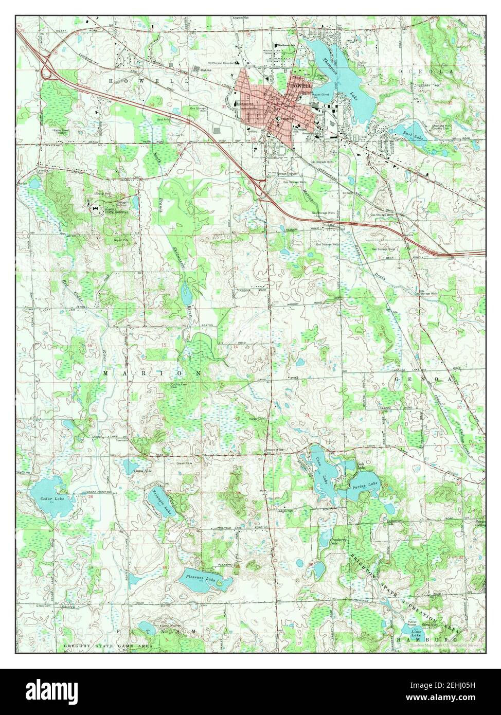 Howell, Michigan, map 1968, 1:24000, United States of America by Timeless Maps, data U.S. Geological Survey Stock Photo