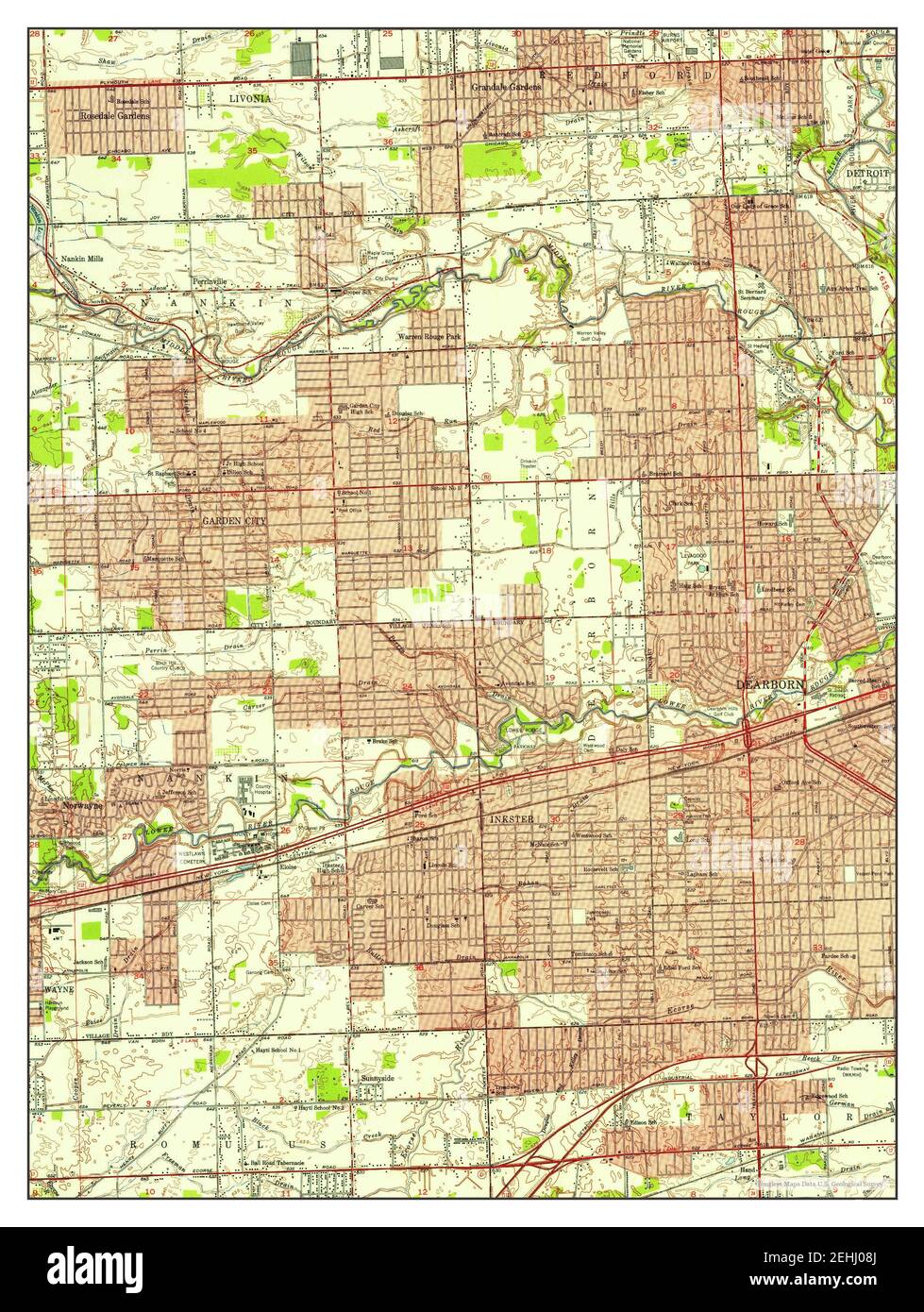 Inkster, Michigan, map 1952, 124000, United States of America by