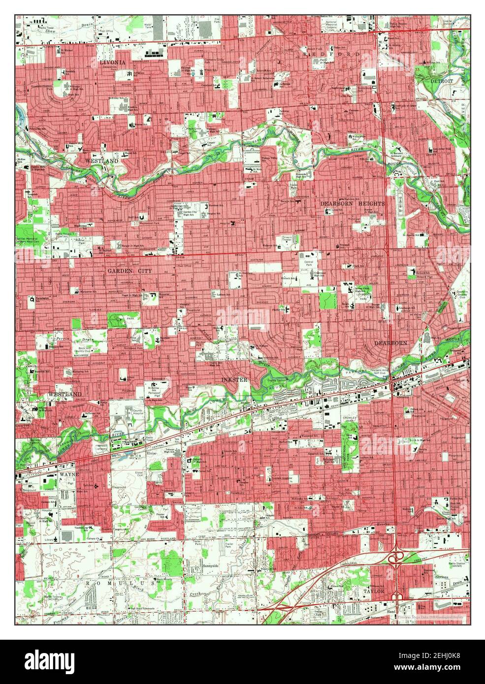 Inkster, Michigan, map 1968, 124000, United States of America by