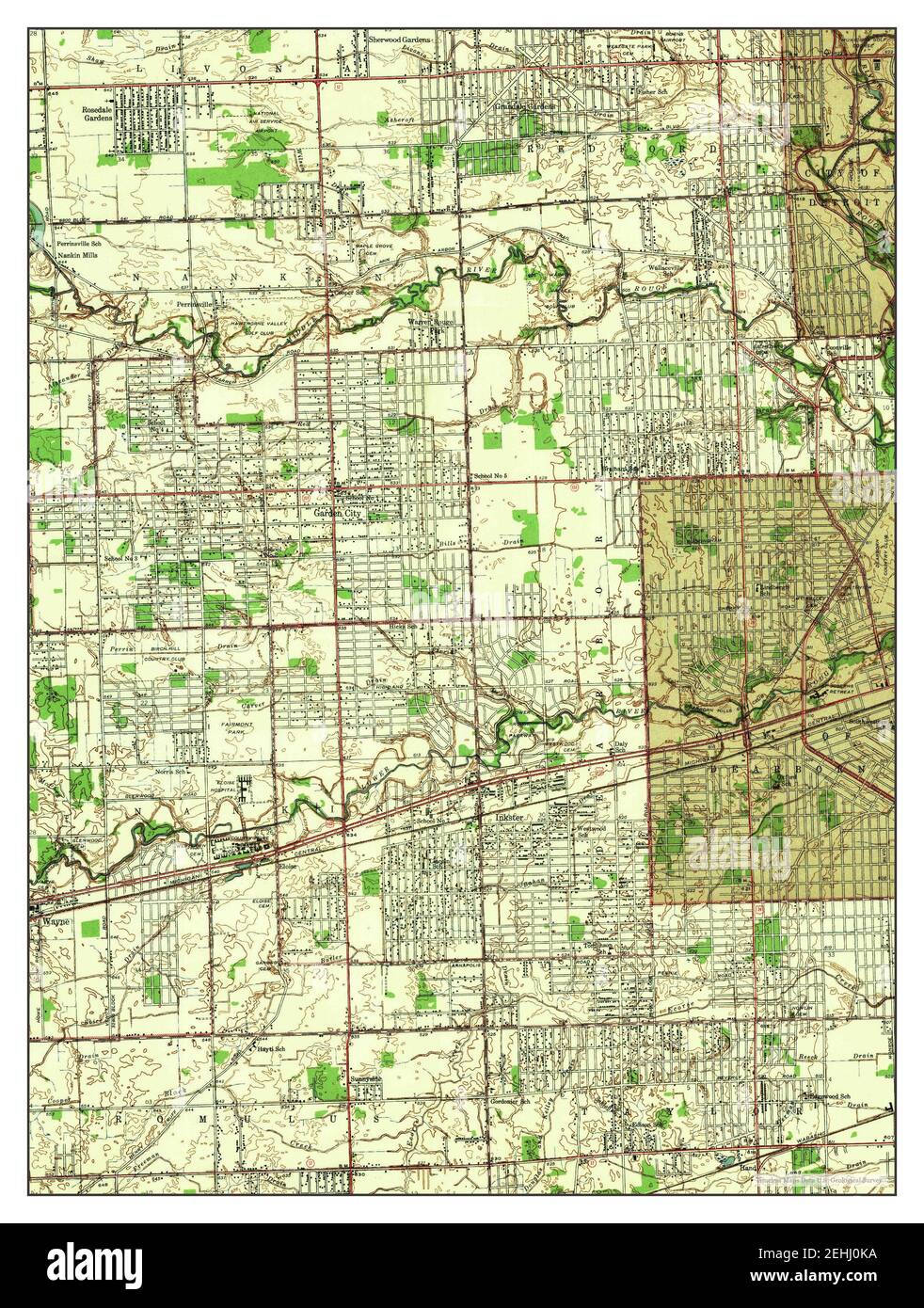 Inkster, Michigan, map 1942, 124000, United States of America by