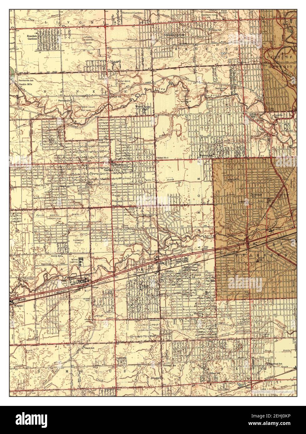 Inkster, Michigan, map 1942, 124000, United States of America by