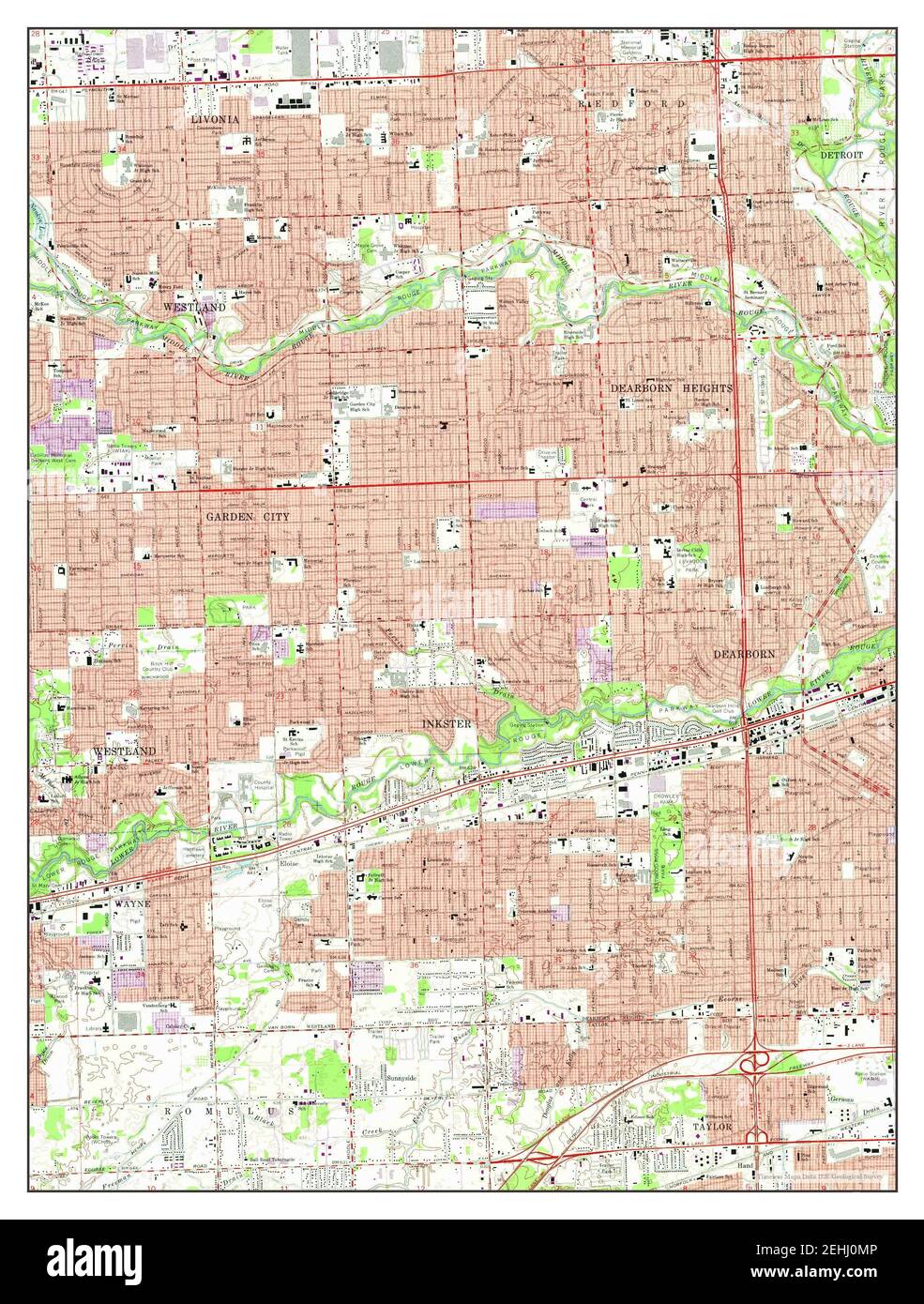 Inkster, Michigan, map 1968, 124000, United States of America by