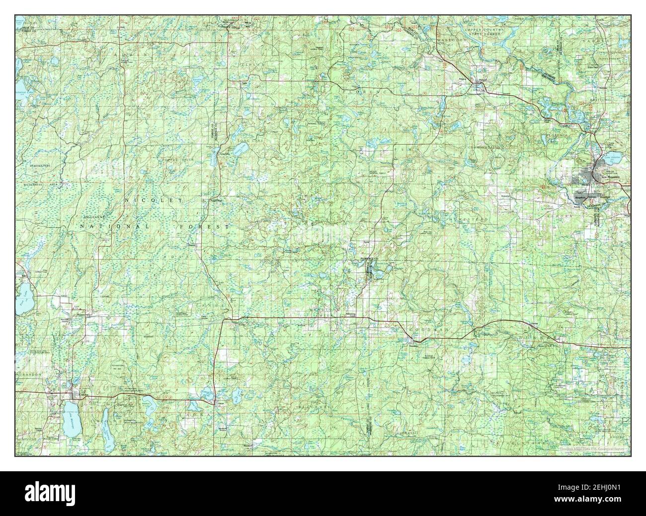 Iron Mountain, Michigan, map 1991, 1100000, United States of America
