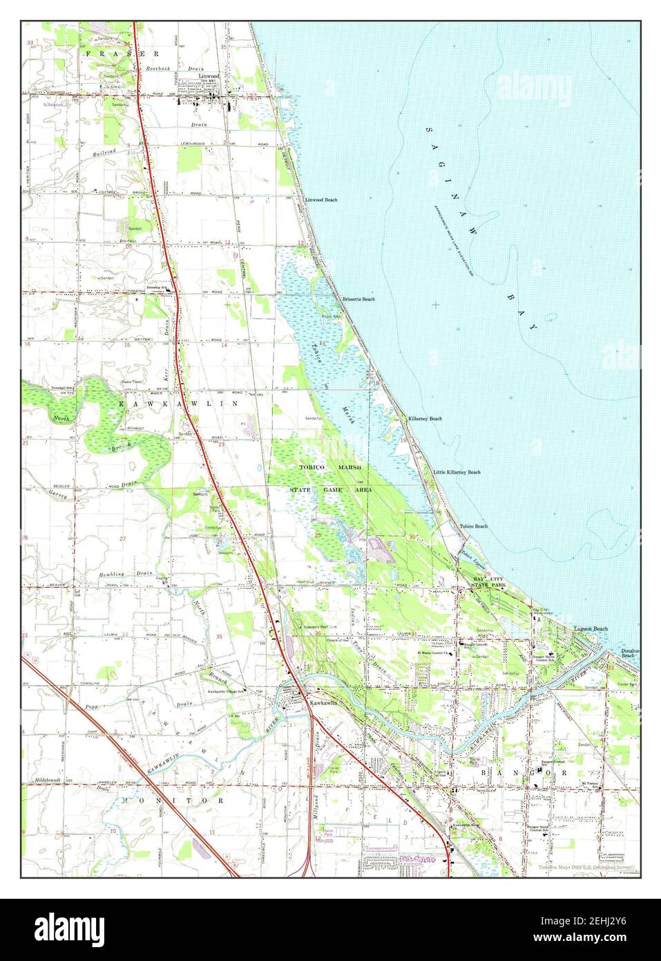 Kawkawlin, Michigan, map 1967, 124000, United States of America by