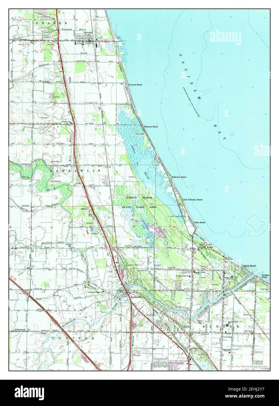 Kawkawlin, Michigan, map 1967, 124000, United States of America by