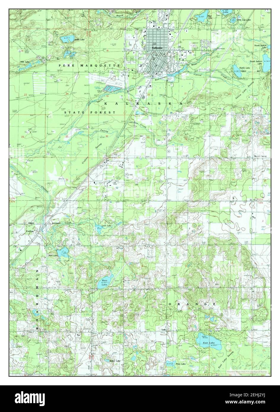 Kalkaska, Michigan, map 1985, 124000, United States of America by Timeless Maps, data U.S