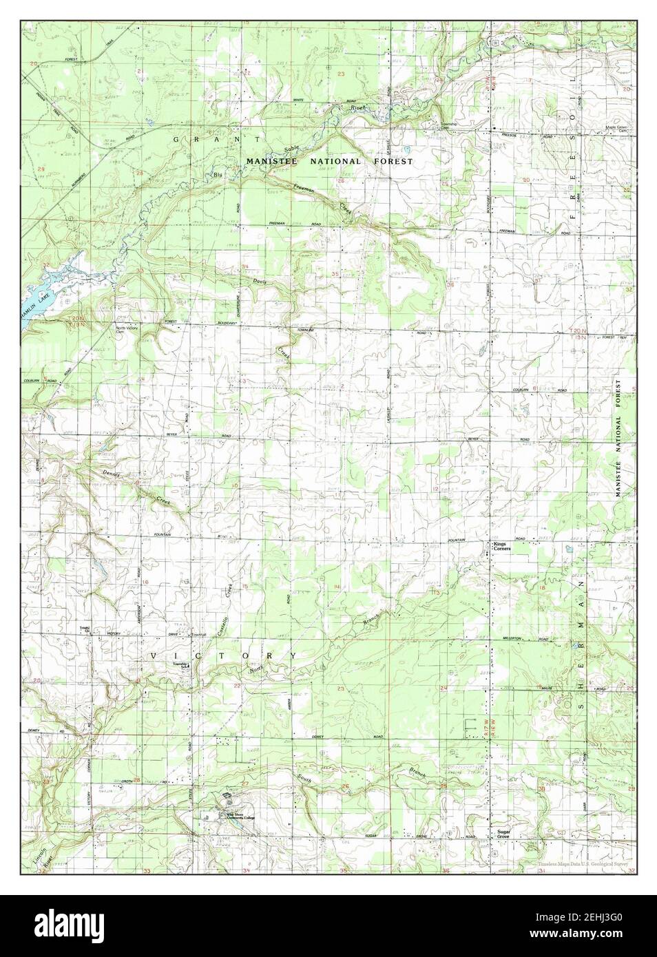 Kings Corners, Michigan, map 1982, 1:25000, United States of America by Timeless Maps, data U.S. Geological Survey Stock Photo