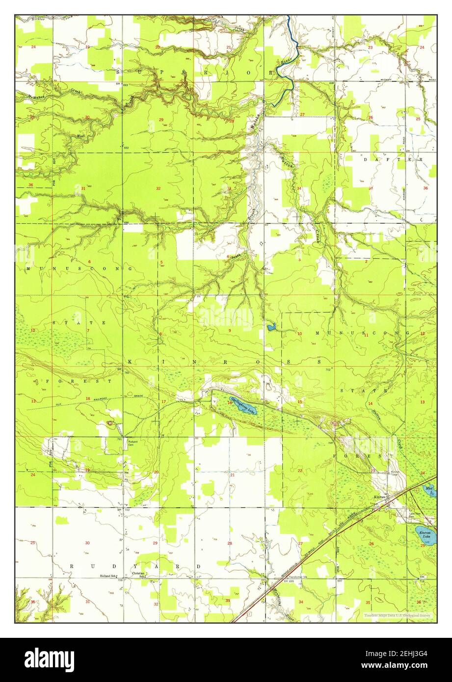 Kinross, Michigan, map 1951, 124000, United States of America by
