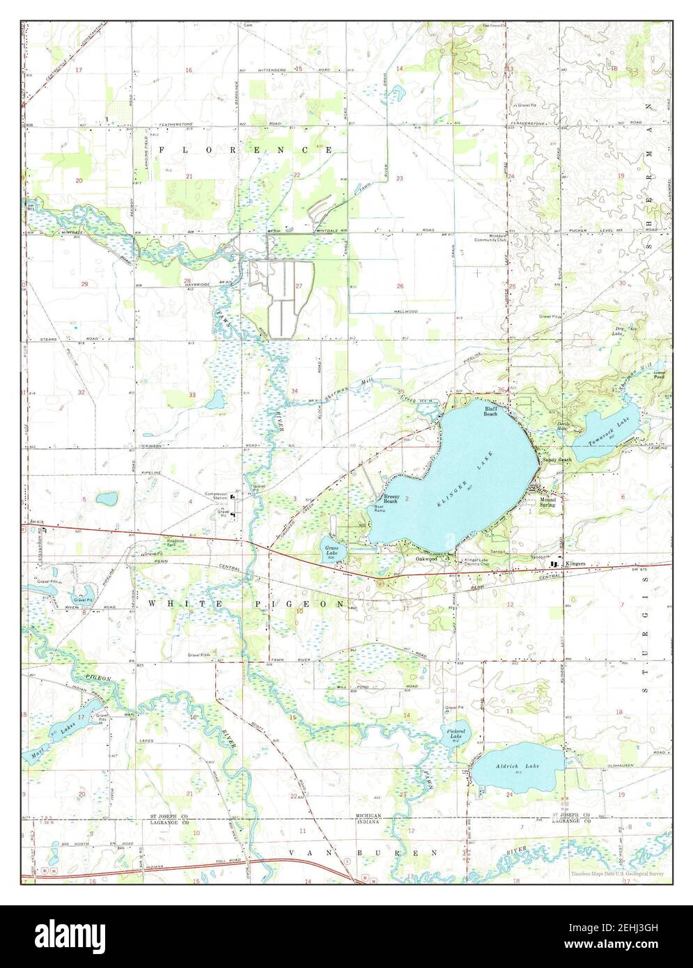 Klinger Lake Michigan Map Klinger Lake, Michigan, Map 1972, 1:24000, United States Of America By  Timeless Maps, Data U.s. Geological Survey Stock Photo - Alamy