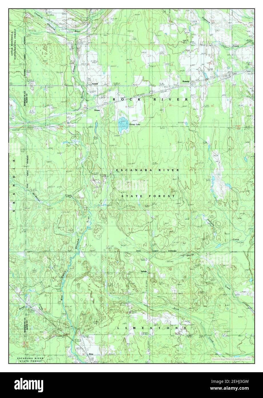 Ladoga, Michigan, map 1985, 1:24000, United States of America by Timeless Maps, data U.S. Geological Survey Stock Photo