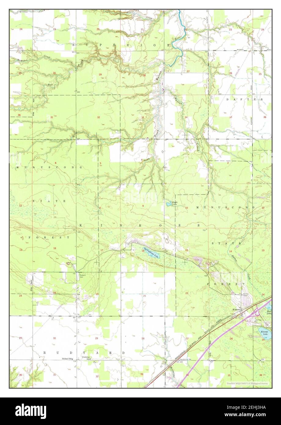 Kinross, Michigan, map 1951, 124000, United States of America by