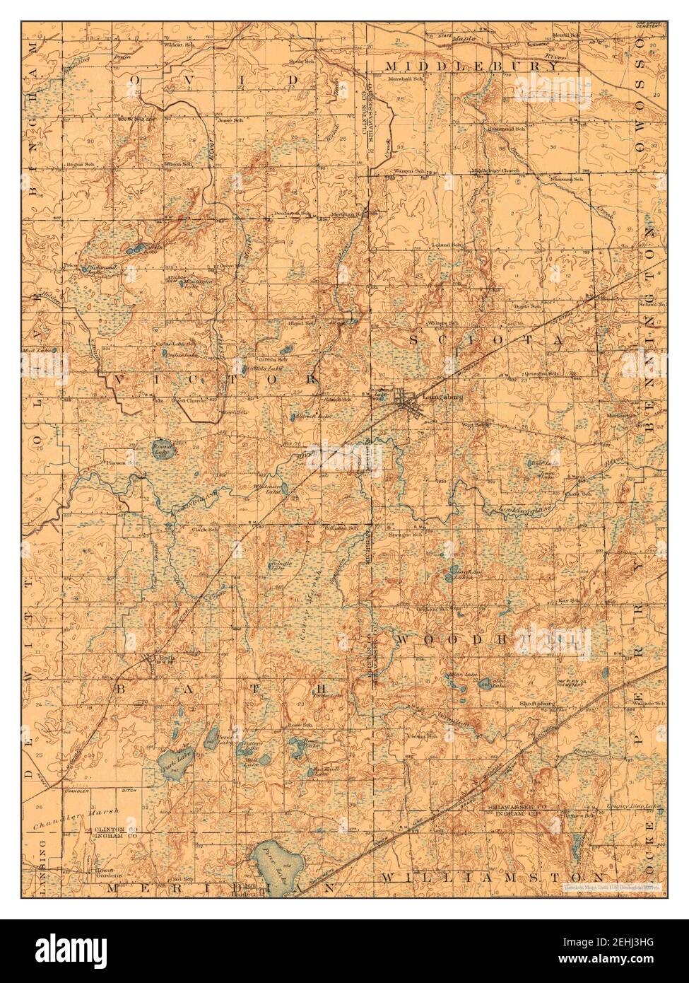 Laingsburg, Michigan, map 1928, 162500, United States of America by