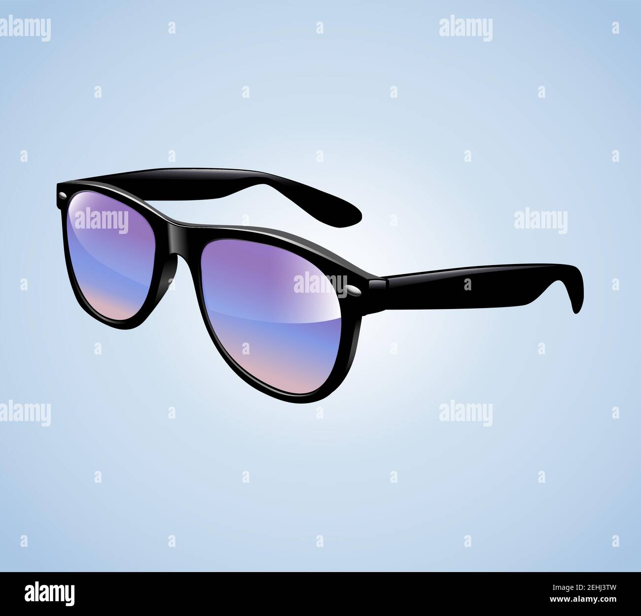 Realistic Vintage Sunglasses Isolated Vector Illustration Stock Vector