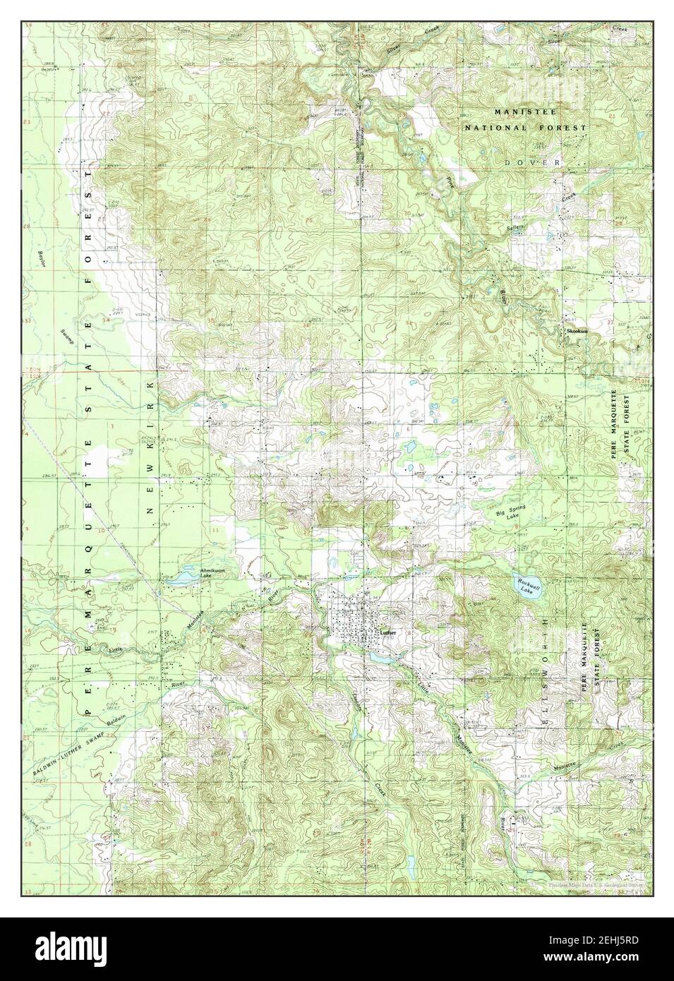 Luther, Michigan, map 1987, 124000, United States of America by