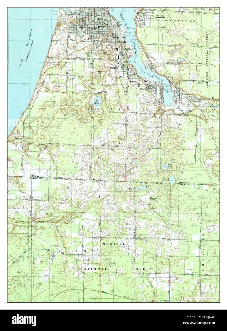 Manistee, Michigan, map 1982, 124000, United States of America by Timeless Maps, data U.S