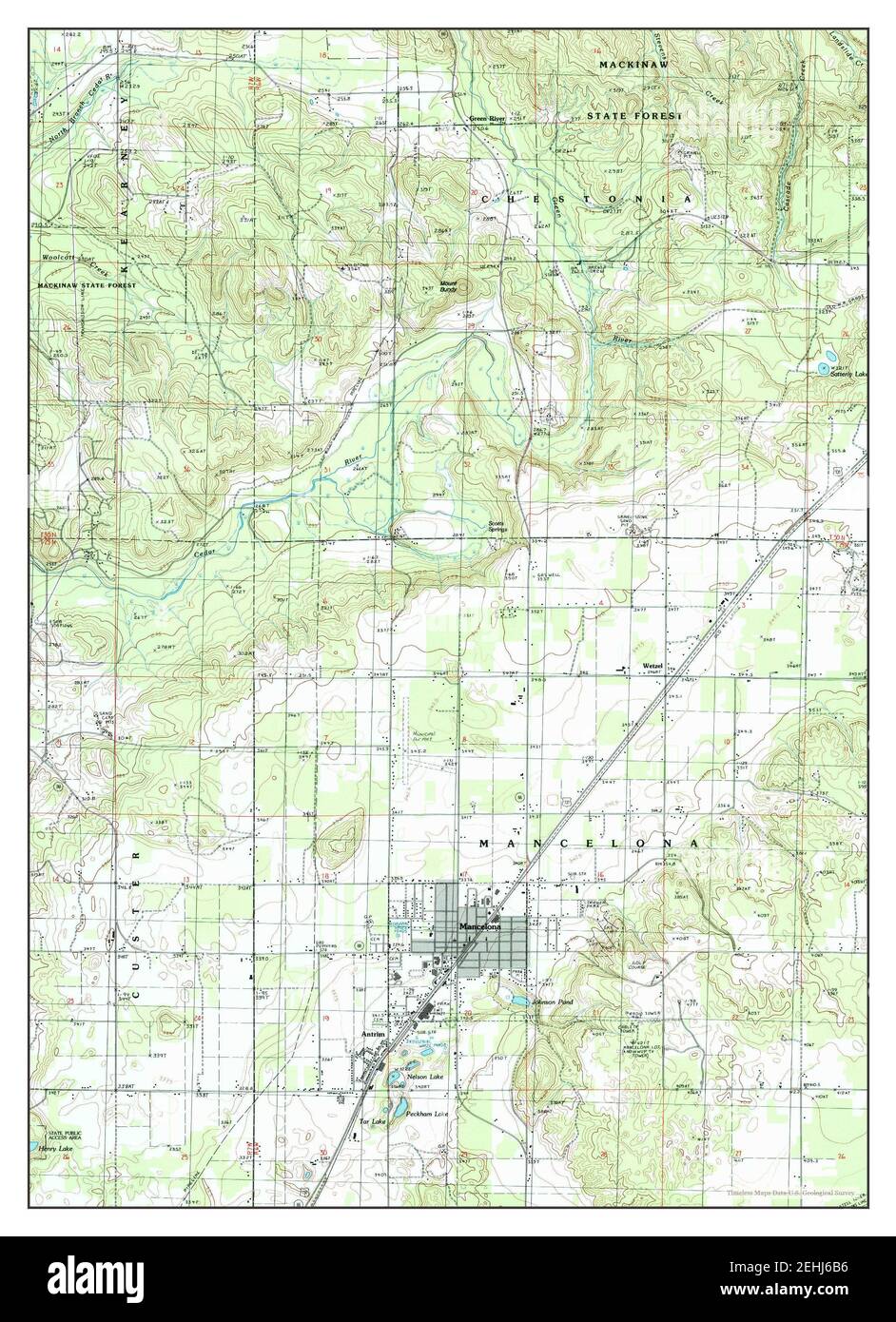 Mancelona, Michigan, map 1985, 124000, United States of America by