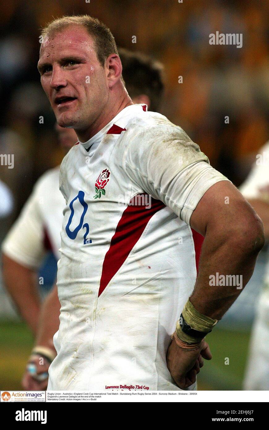 Rugby Union - Australia v England Cook Cup International Test Match - Bundaberg Rum Rugby Series 2004 - Suncorp Stadium - Brisbane - 26/6/04  England's Lawrence Dallaglio at the end of the match  Mandatory Credit: Action Images / Andrew Budd Stock Photo