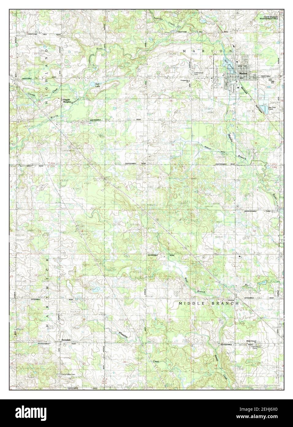 Marion, Michigan, map 1983, 125000, United States of America by