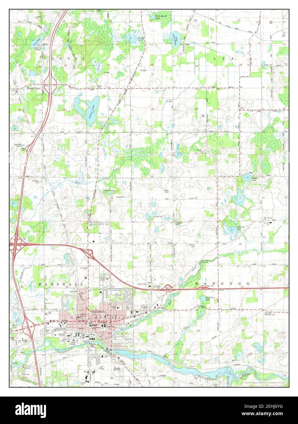 Marshall, Michigan, map 1980, 124000, United States of America by