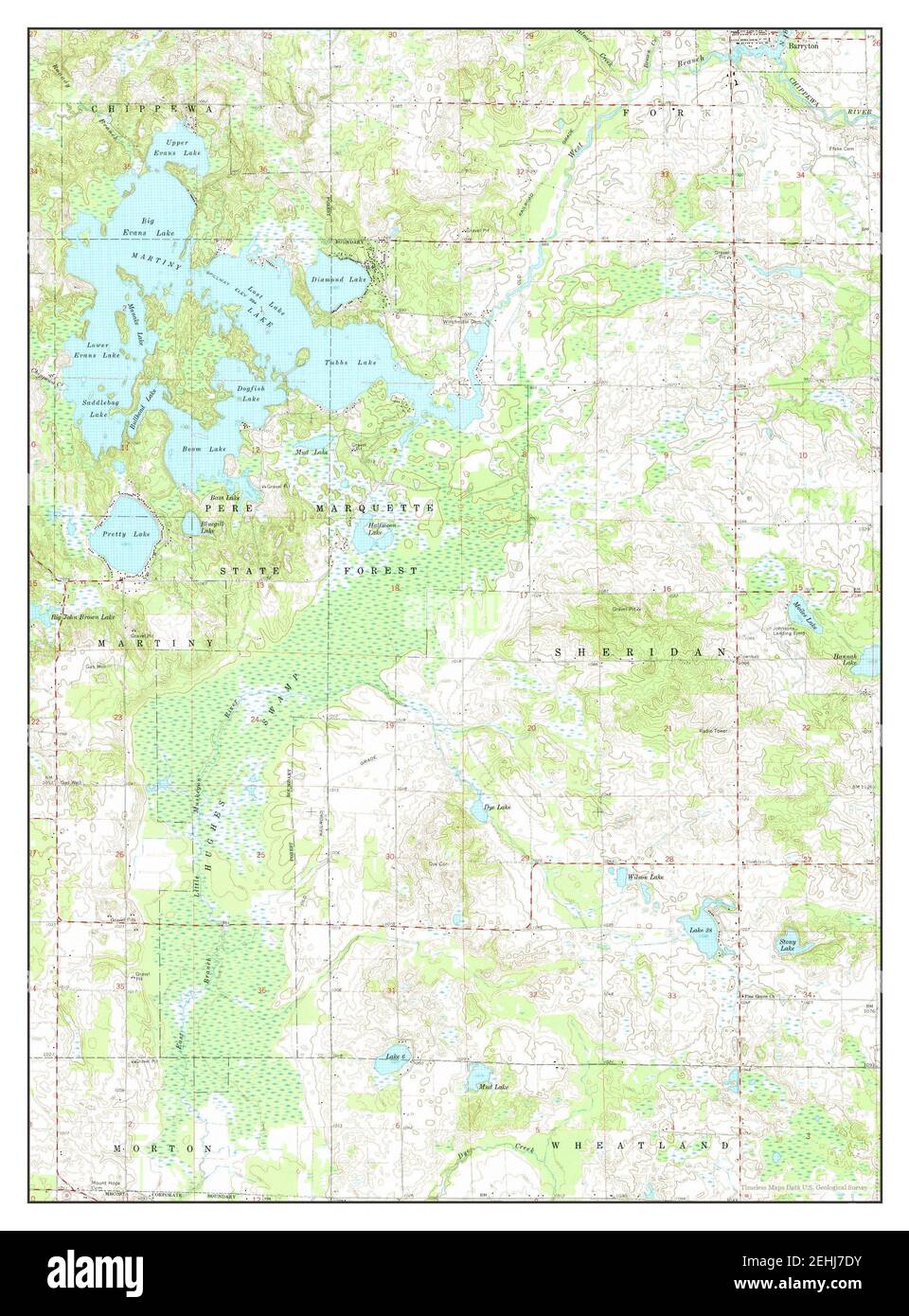 Mecosta, Michigan, map 1964, 124000, United States of America by