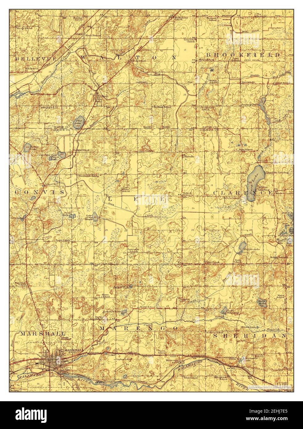Map of marshall michigan hires stock photography and images Alamy