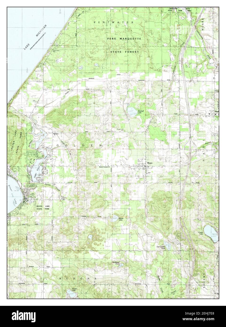 Mears, Michigan, map 1983, 125000, United States of America by